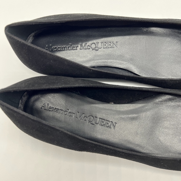 Alexander McQueen Classic Skull Suede Leather Flats Ballerinas Shoes